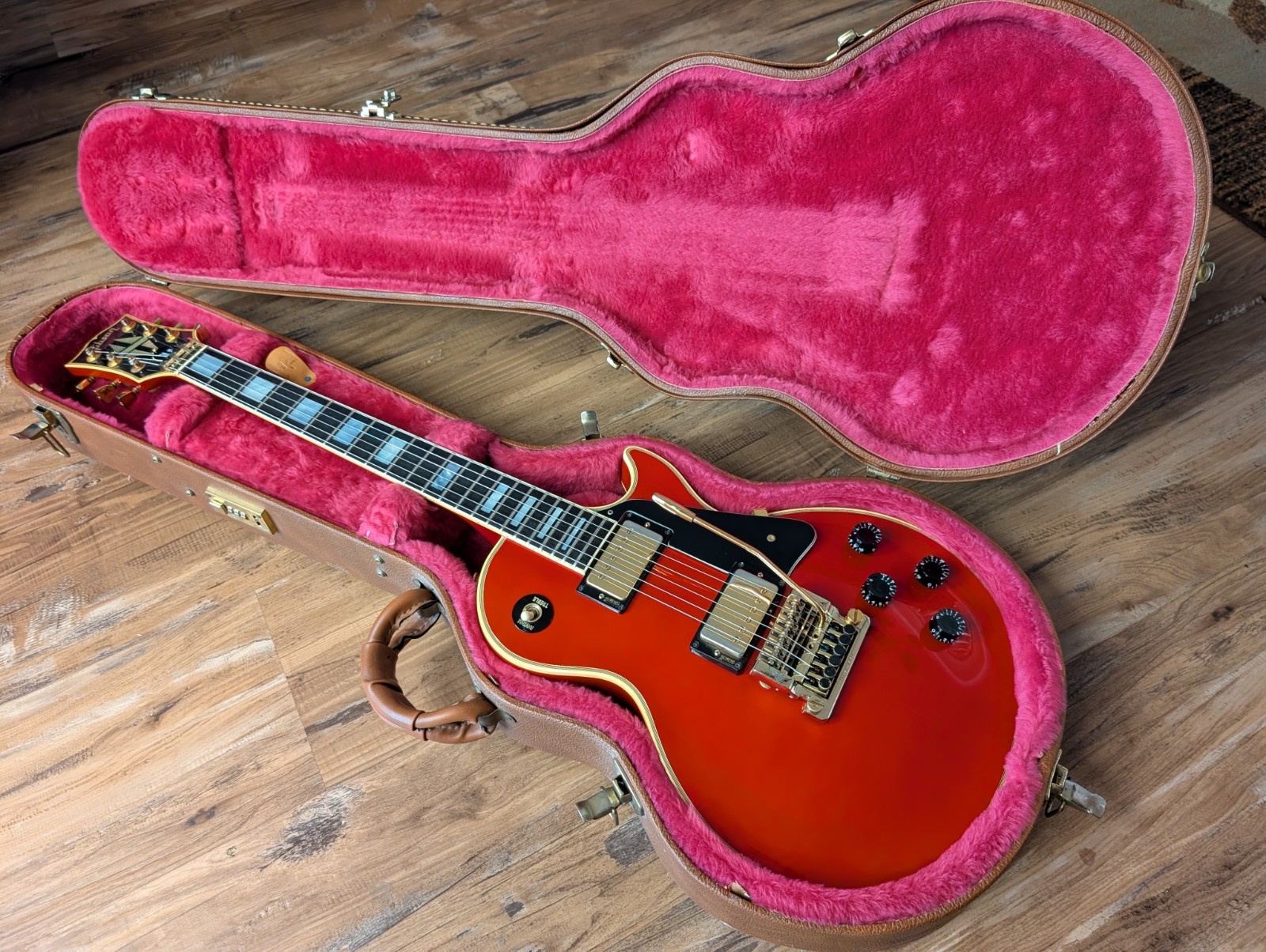1985 Gibson Les Paul Custom Electric Guitar Ferrari Red Tim Shaw 100% Original