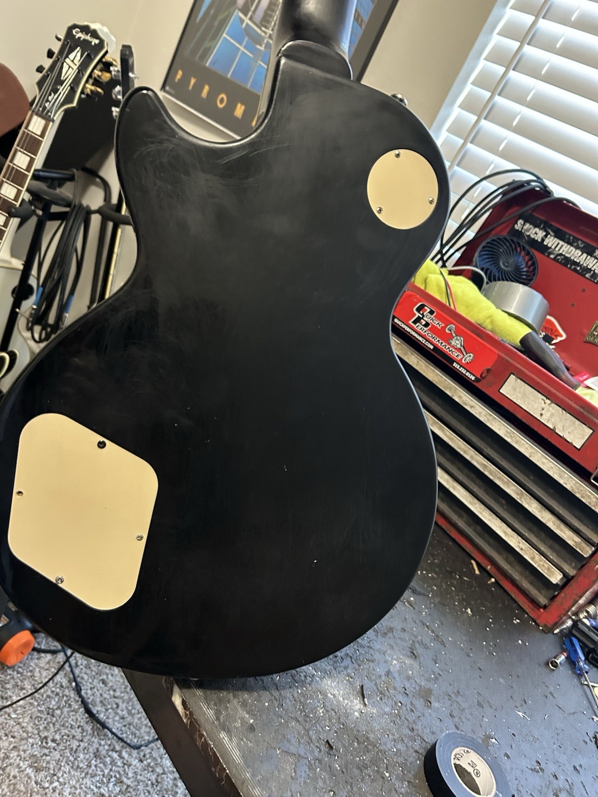 Modded Epiphone Les Paul guitar