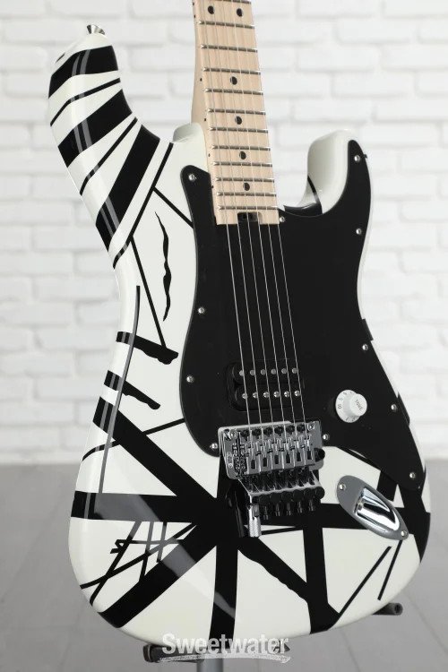 EVH Striped Series – White w/ Black Stripes