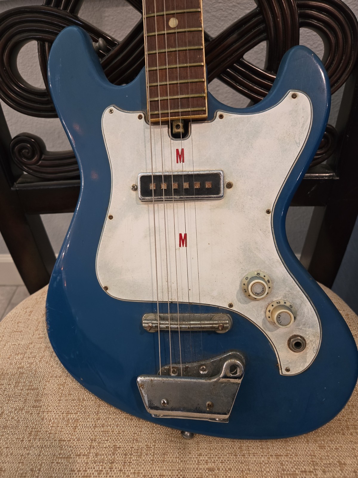 Vintage 1960s Kawai Telstar Electric Guitar Blue MIJ Japan Working