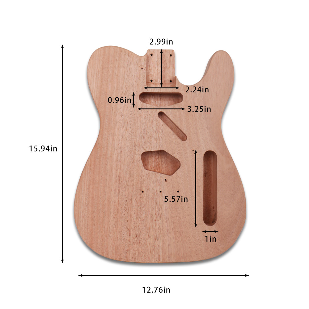 DIY Electric Guitar Kit Unfinish Uncut All Parts Stainless Fret Maple Neck