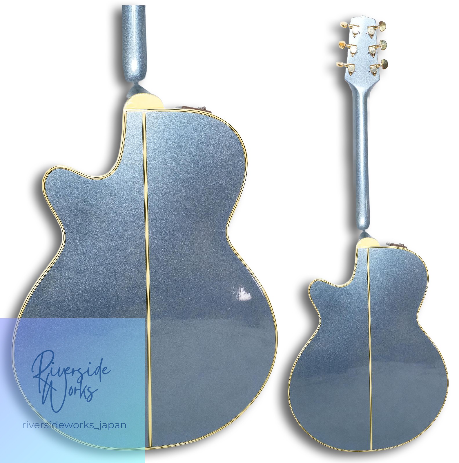 TAKAMINE PT-108 Blue Metallic 80s Japan Electro-Acoustic with Hard Case