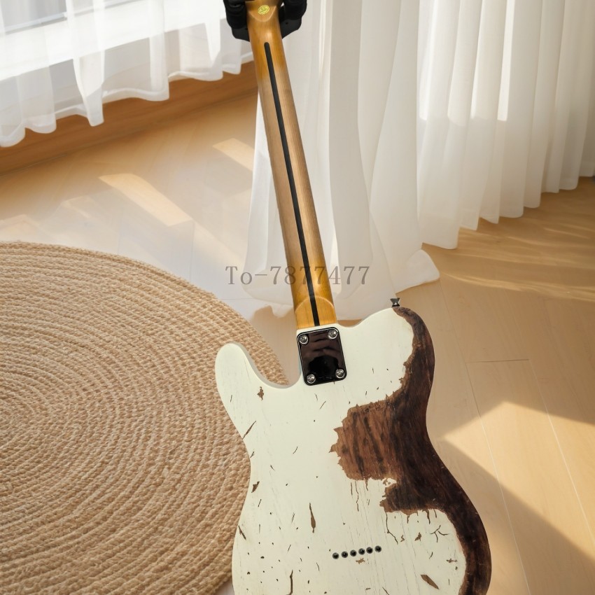 Vintage TL White Electric Guitar Chrome Hardware SS Pickups Maple Fretboard