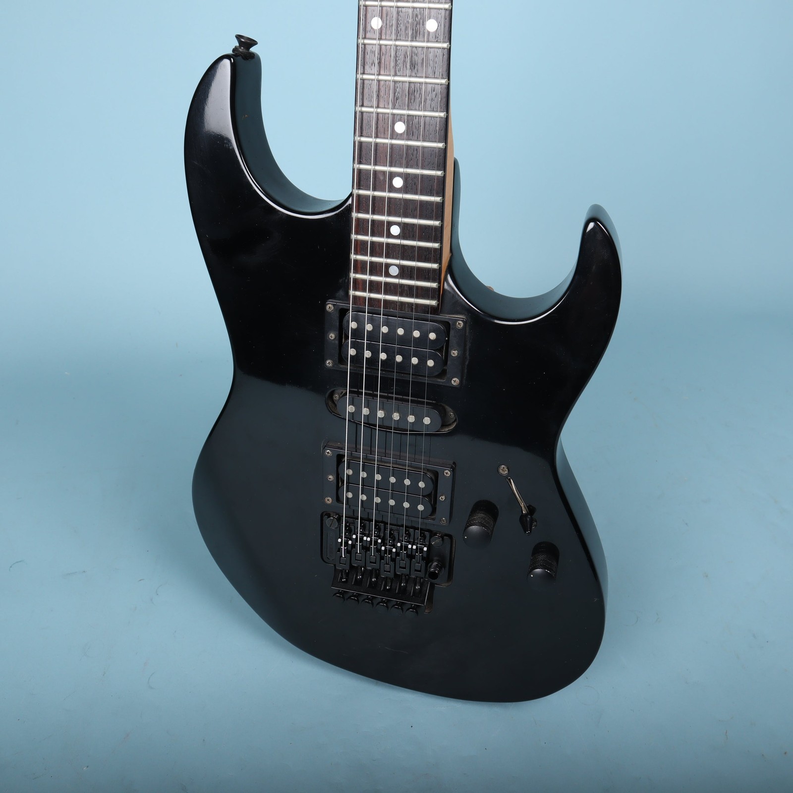 1989 Squier FR-212 Floyd Rose II Black Korea Reverse Headstock RARE HM