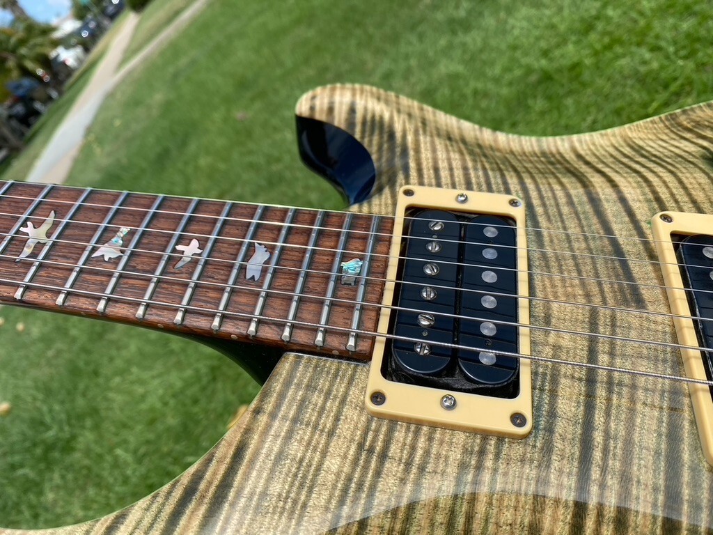 1990 PRS Custom 24 10 Top Green w/ Birds – Brazilian Board – Orig Paperwork