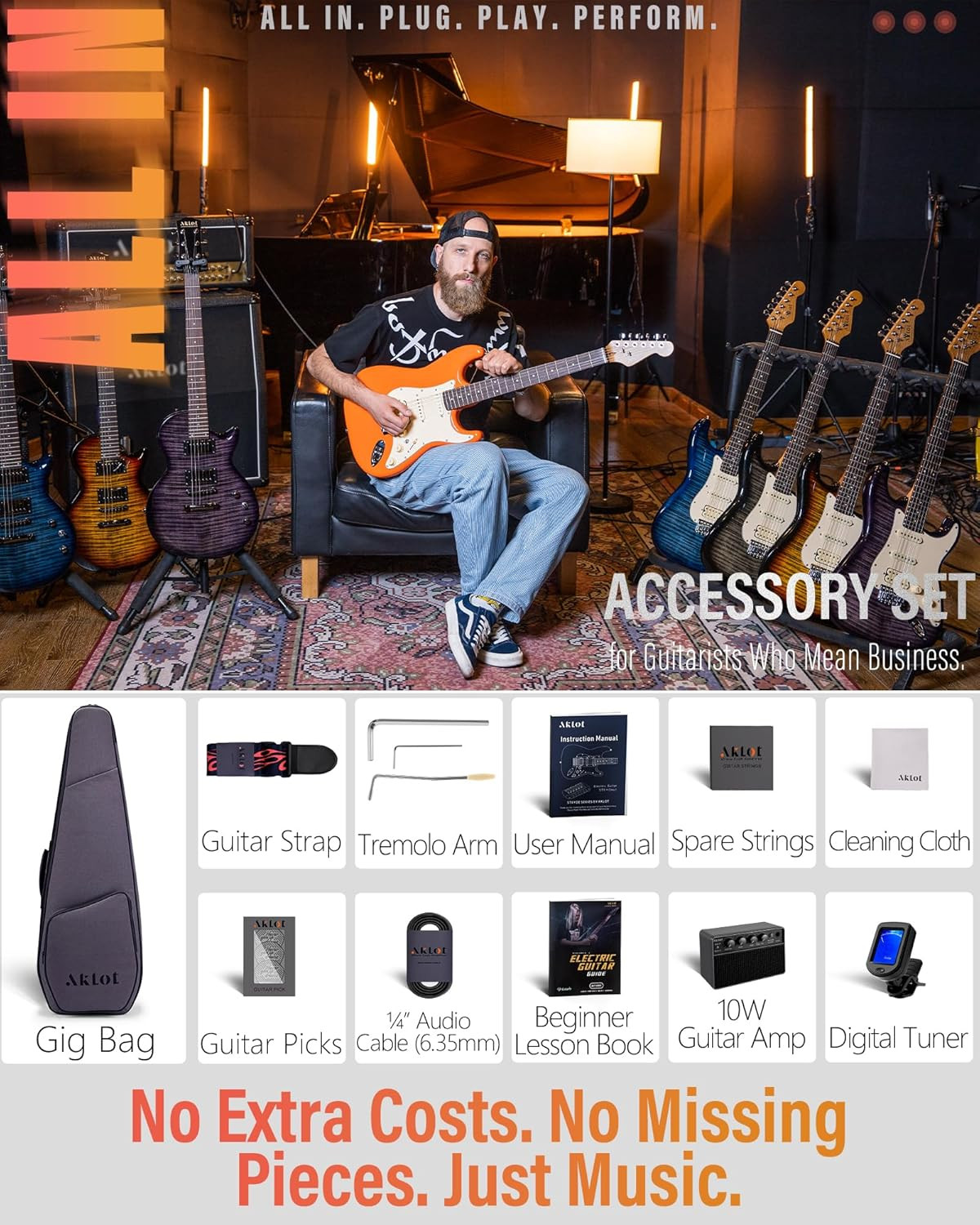Stryde Electric Guitar with Coil-Split: Roasted Maple Neck, Flame Maple Graphic