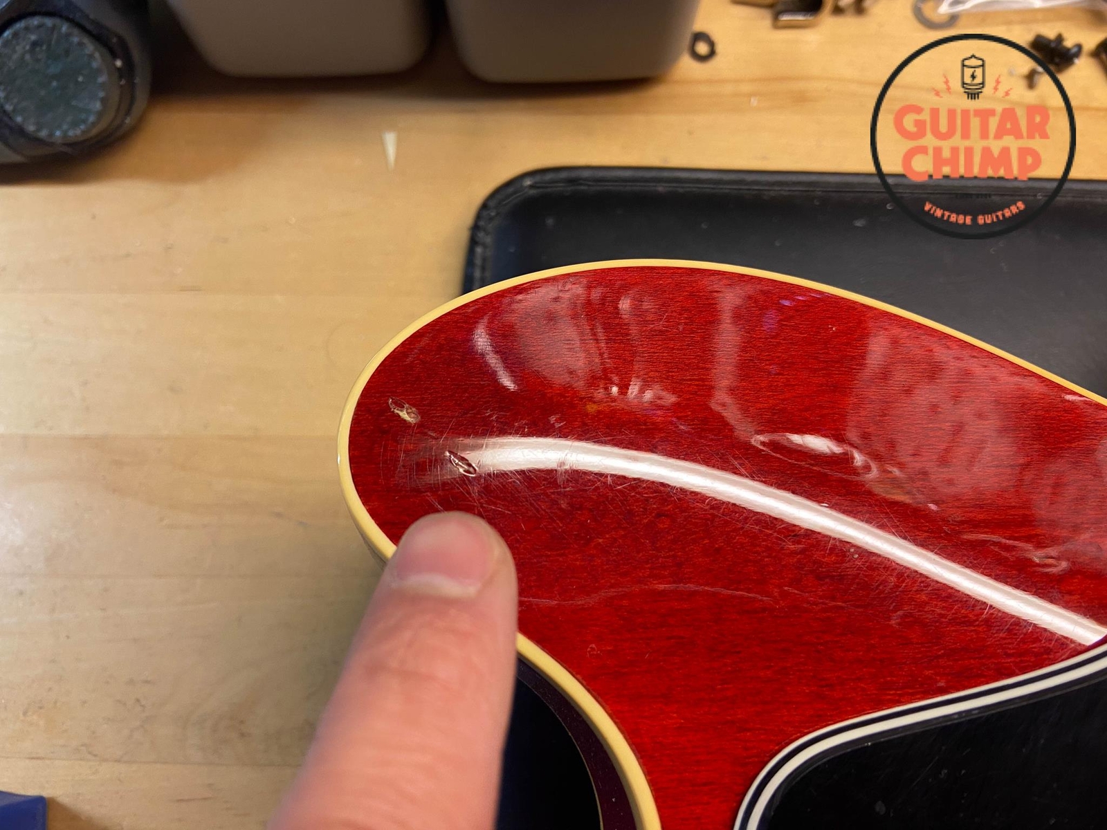 1996 Orville ES-335 Cherry Grinning Dog ’59 Pickups