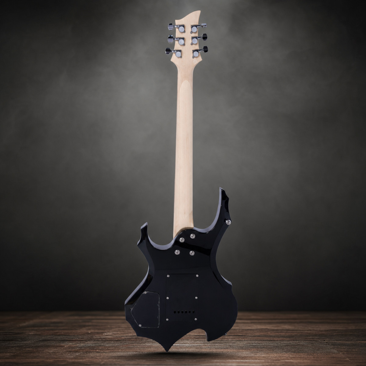 Black Flame Style Electric Guitar Beginner Bundle Bag Strap Cable Picks HSH