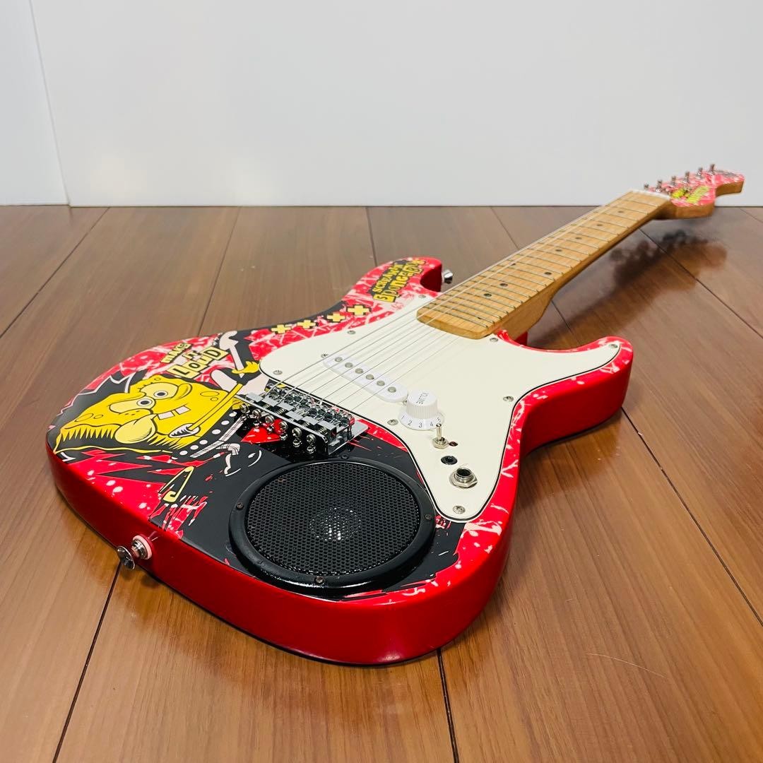 SpongeBob SBE34OFT 3/4 Size Electric Guitar Built-in Speaker Kids Japan Rare