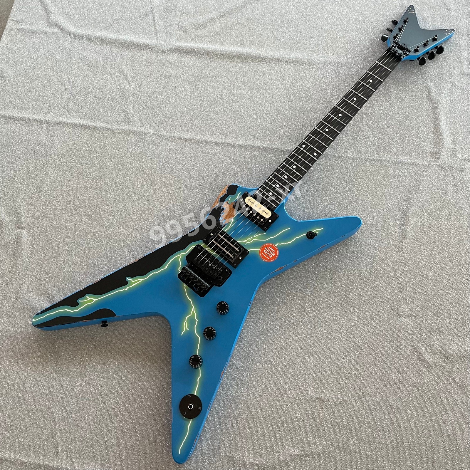 Vintage Dimebag Darrell Rebel HH Pickup FR Bridge Rosewood Freteboard Blue