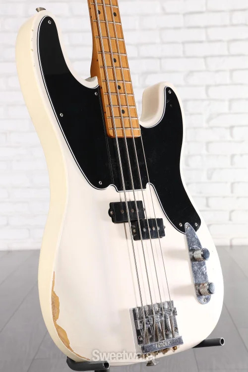 Fender Mike Dirnt Road Worn Precision Bass – White Blonde with Maple Fingerboard