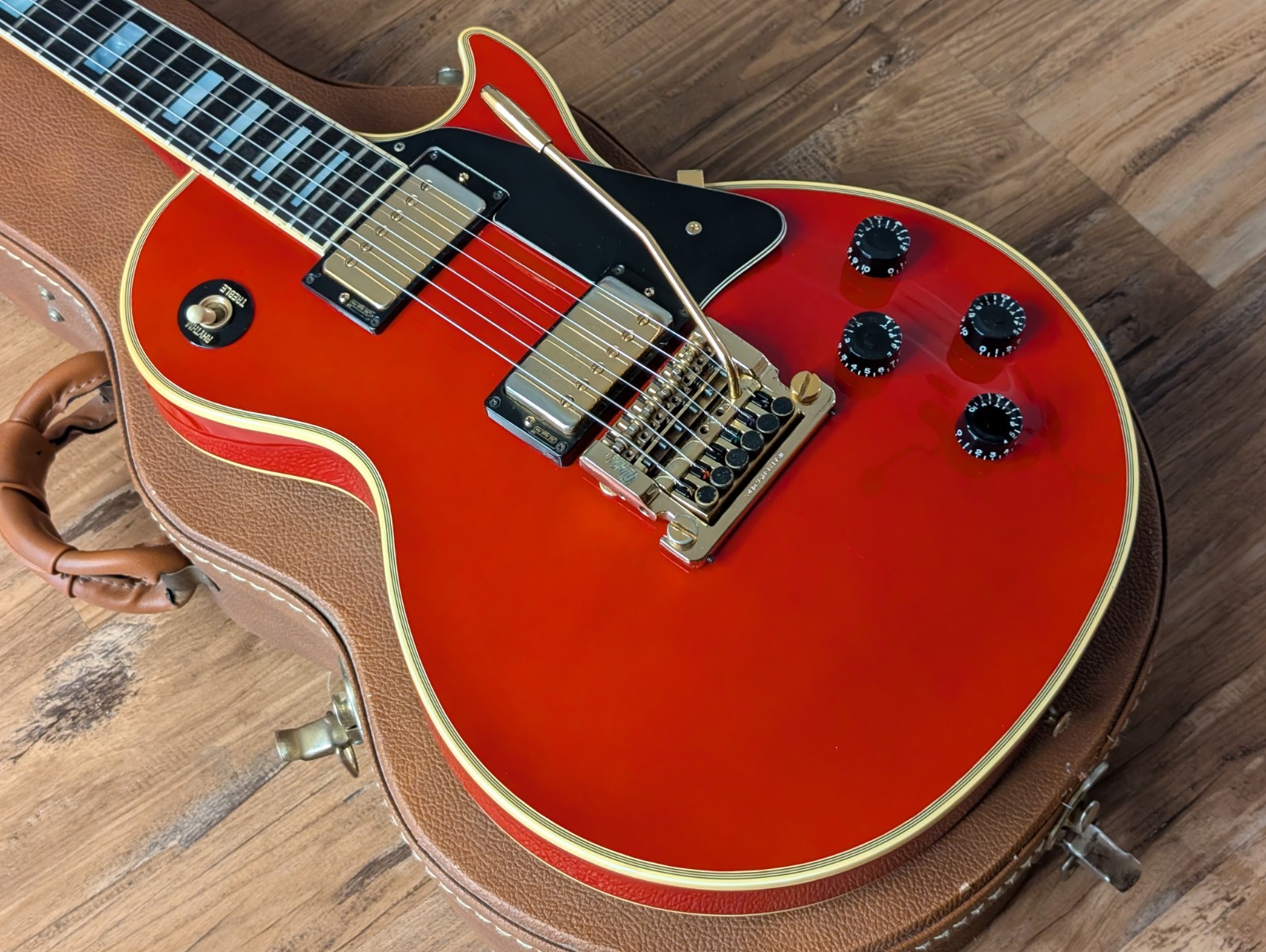 1985 Gibson Les Paul Custom Electric Guitar Ferrari Red Tim Shaw 100% Original
