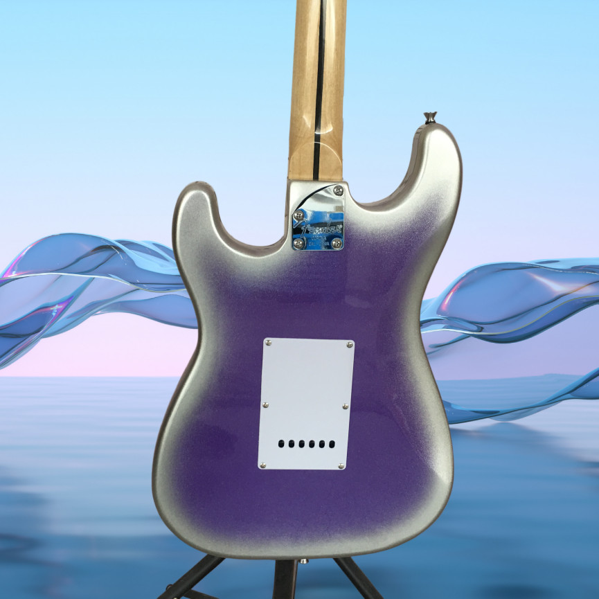 In Stock Metallic Purple Sparkle Solid Electric Guitar Maple Neck S-S-H Pickups