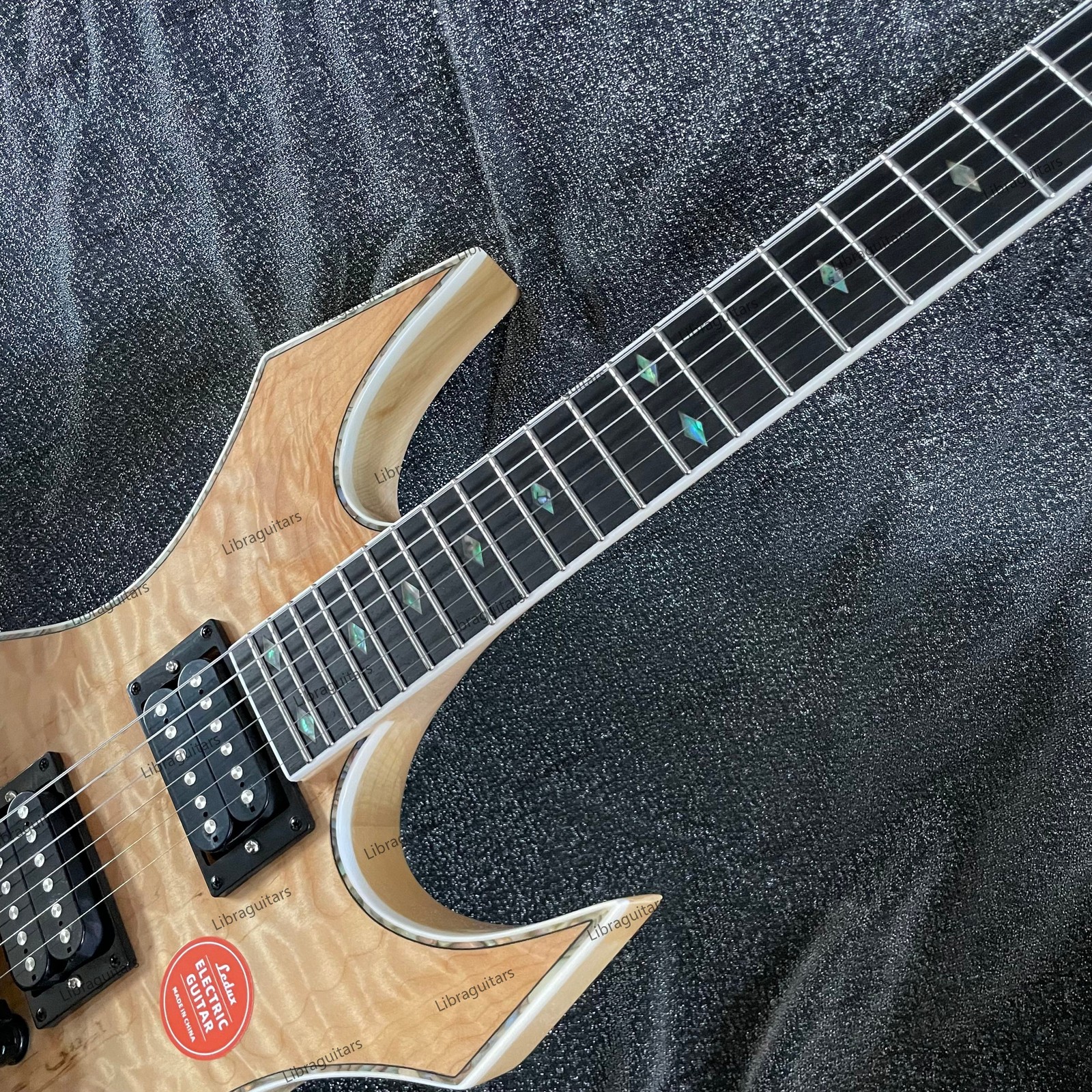 Electric Guitar Bone Nut Stainless Rounded Fret Edge Spalted Maple Top Veneer
