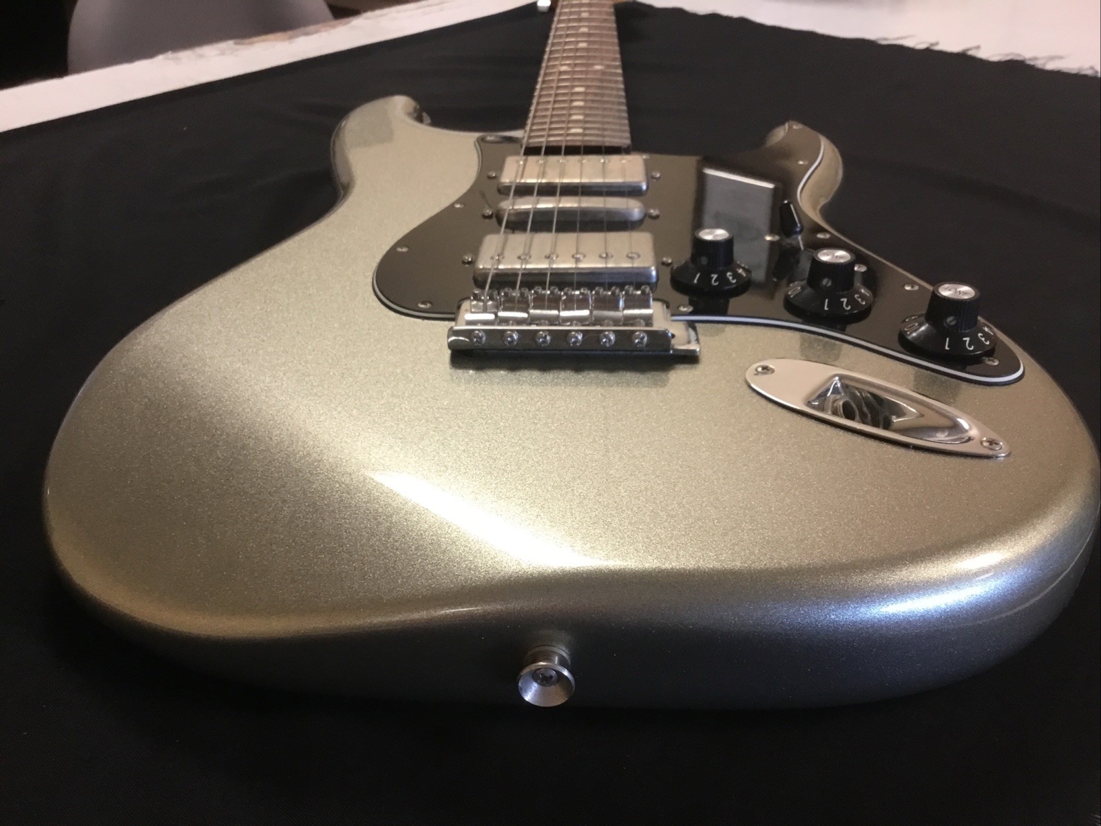 2012 Mexico Fender Blacktop HSH RW TSV Stratocaster, Titanium Silver Guitar MIM