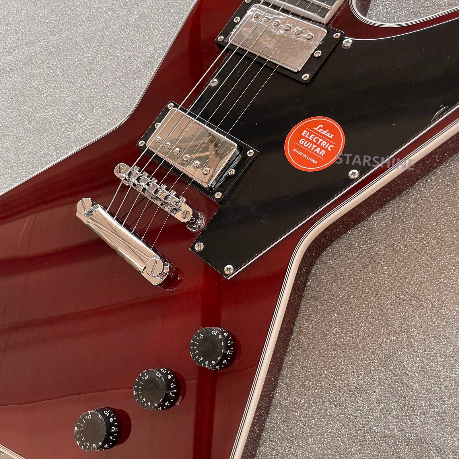 Handmade Electric Guitar HH Pickups wine red Rounded fret Edge fast Chrome