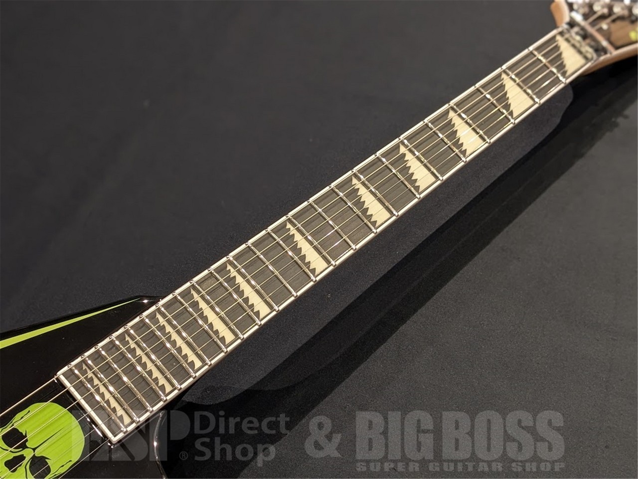 EDWARDS E-ALEXI GREENY Black with Lime Green Pinstripe & Skull