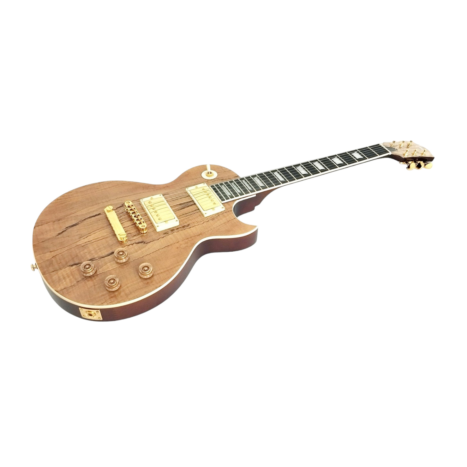 Haze SEG227GC Spalted Maple Veneer Finish, Haze LP Style Electric Guitar