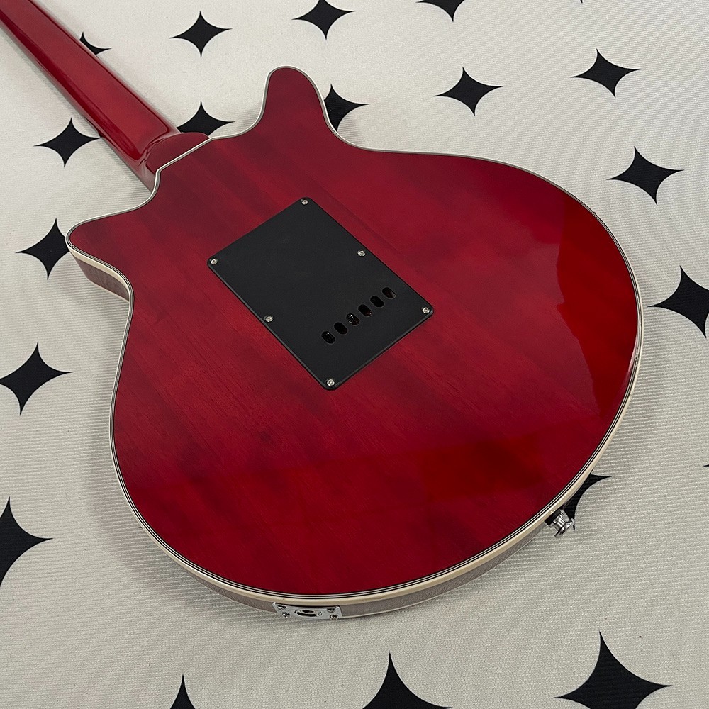 High-quality electric guitar; mahogany body and neck; stainless steel frets