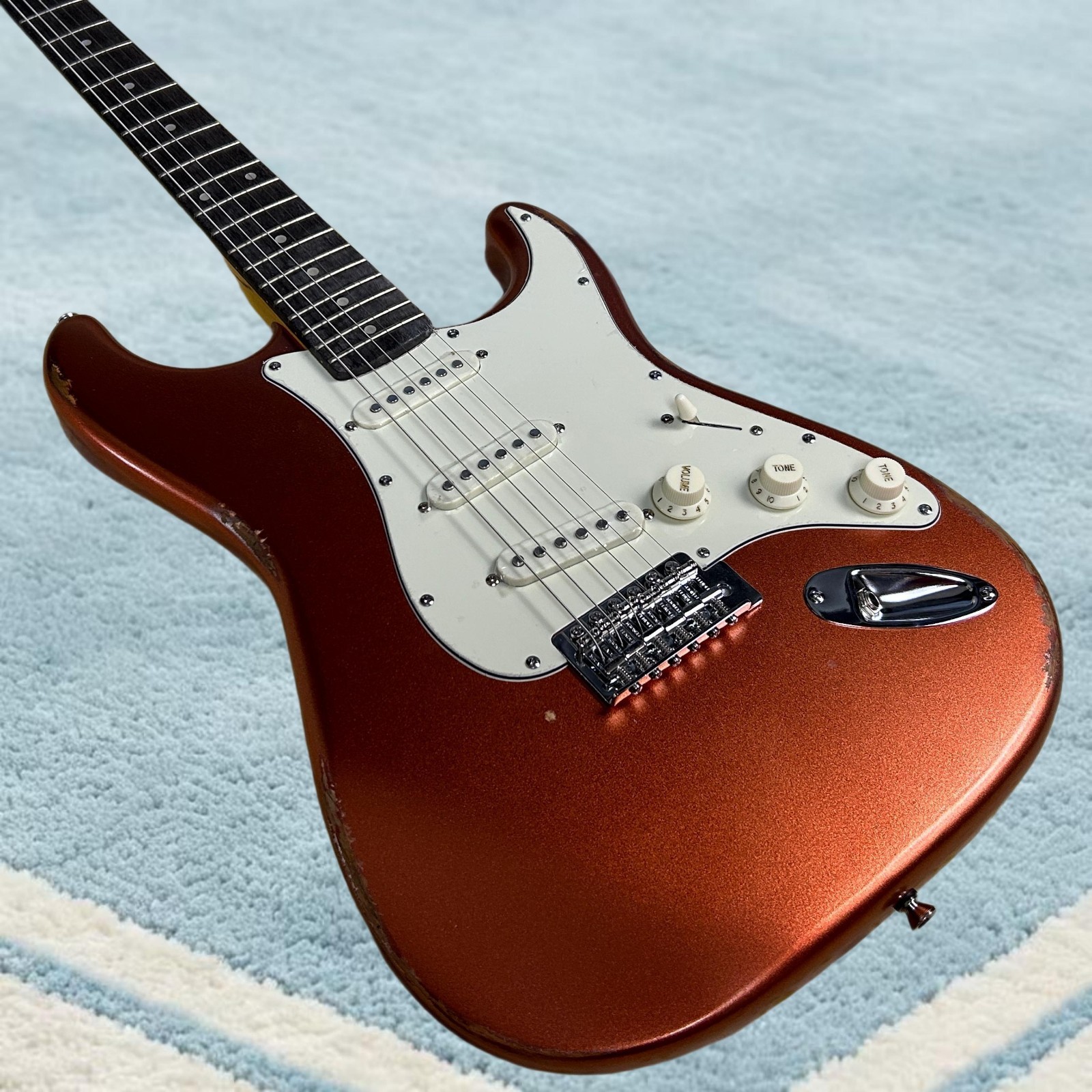 Aged Tele Electric Guitar Alder Body Metallic Orange Color Rosewood Fretboard