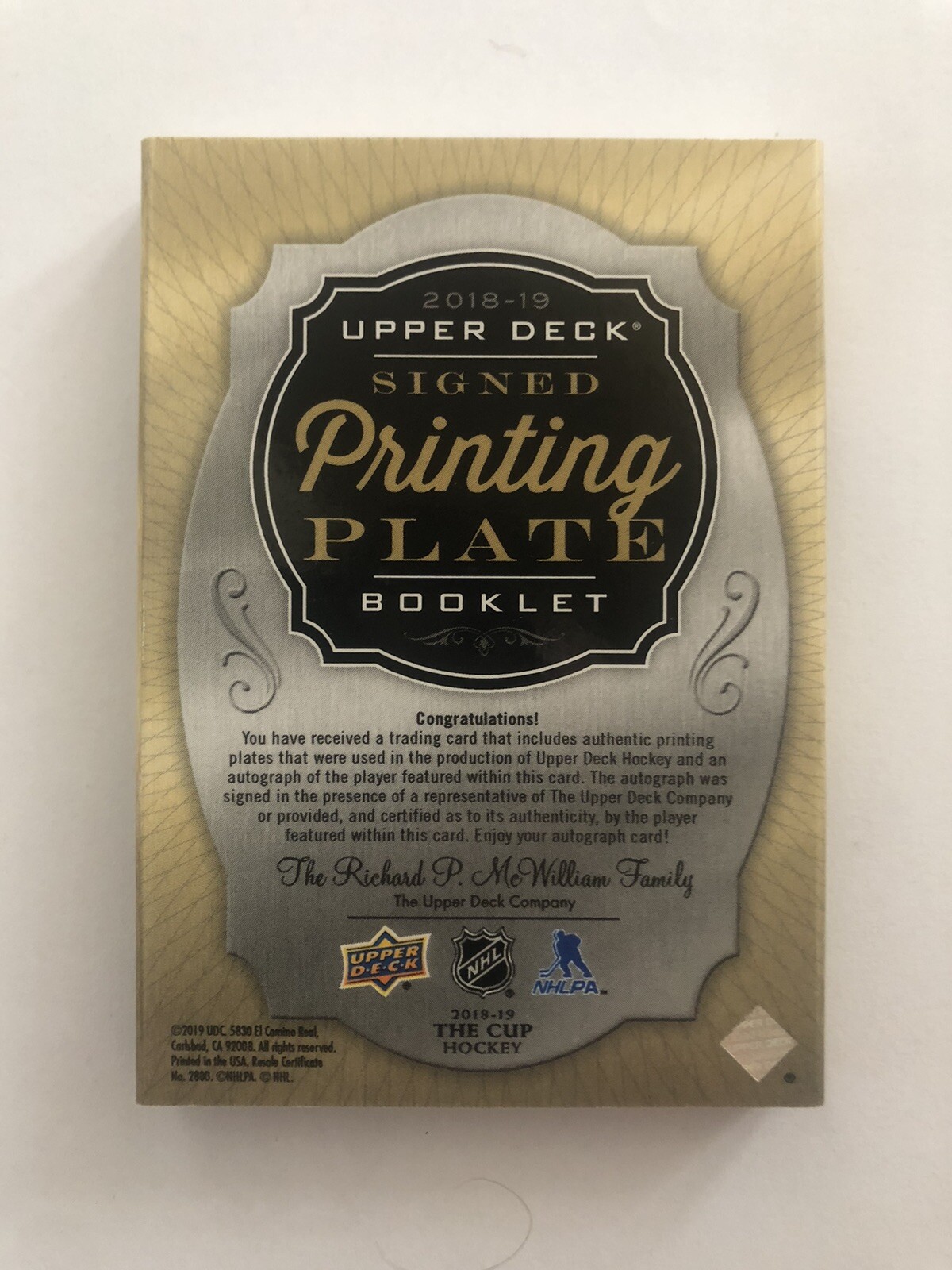 18-19 The Cup – Ethan Bear Young Guns Printing Plate Booklet Auto 1/1