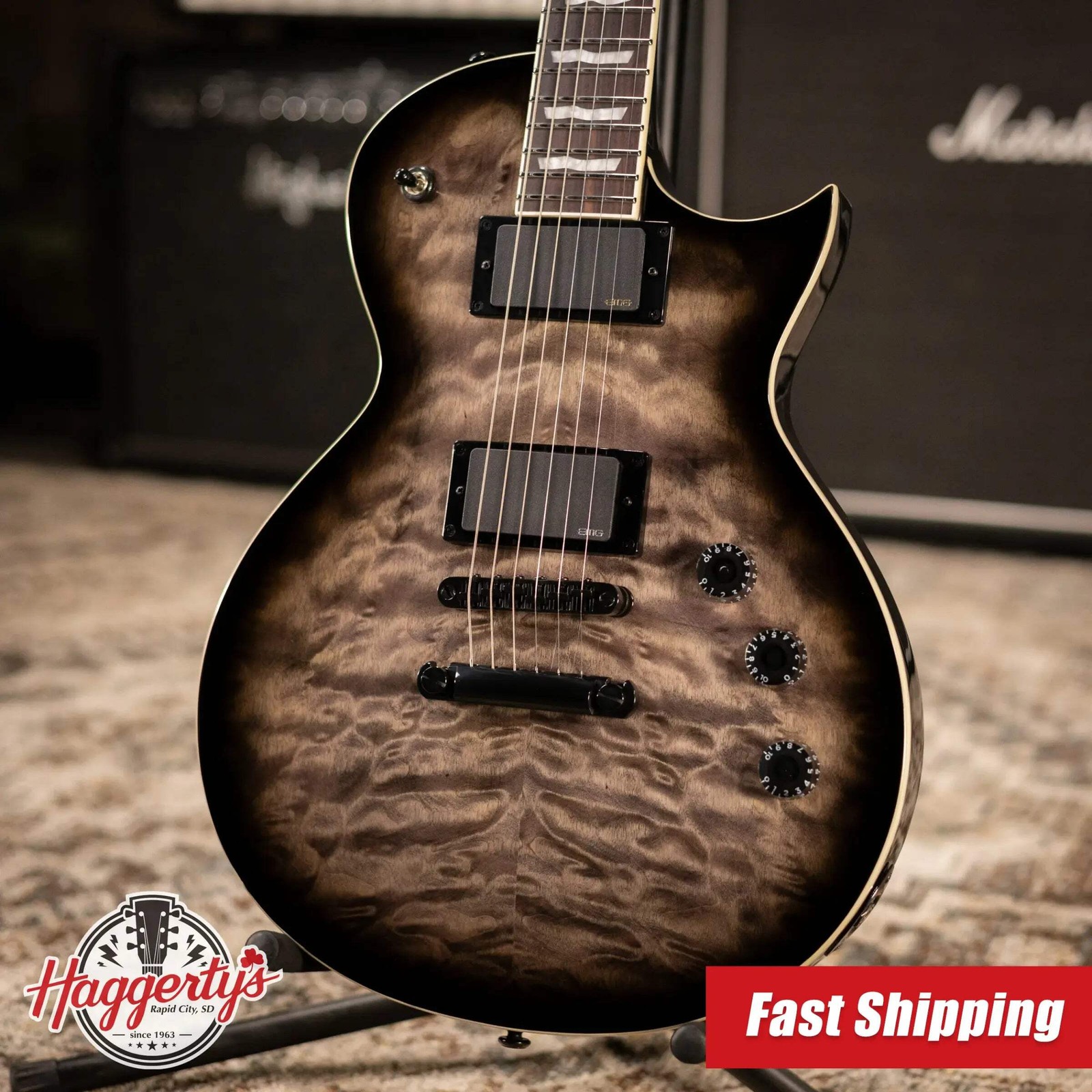 ESP LTD EC-400 QM Electric Guitar – See Thru Black Sunburst