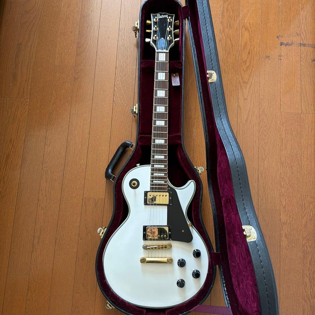 Burny Les Paul Custom White Electric Guitar Used Product Shipping From Japan