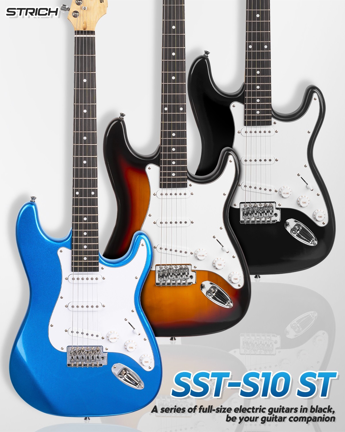 STRICH Electric Guitar Beginner Kit 39″ Full Size Electric Guitar Starter w/ Amp