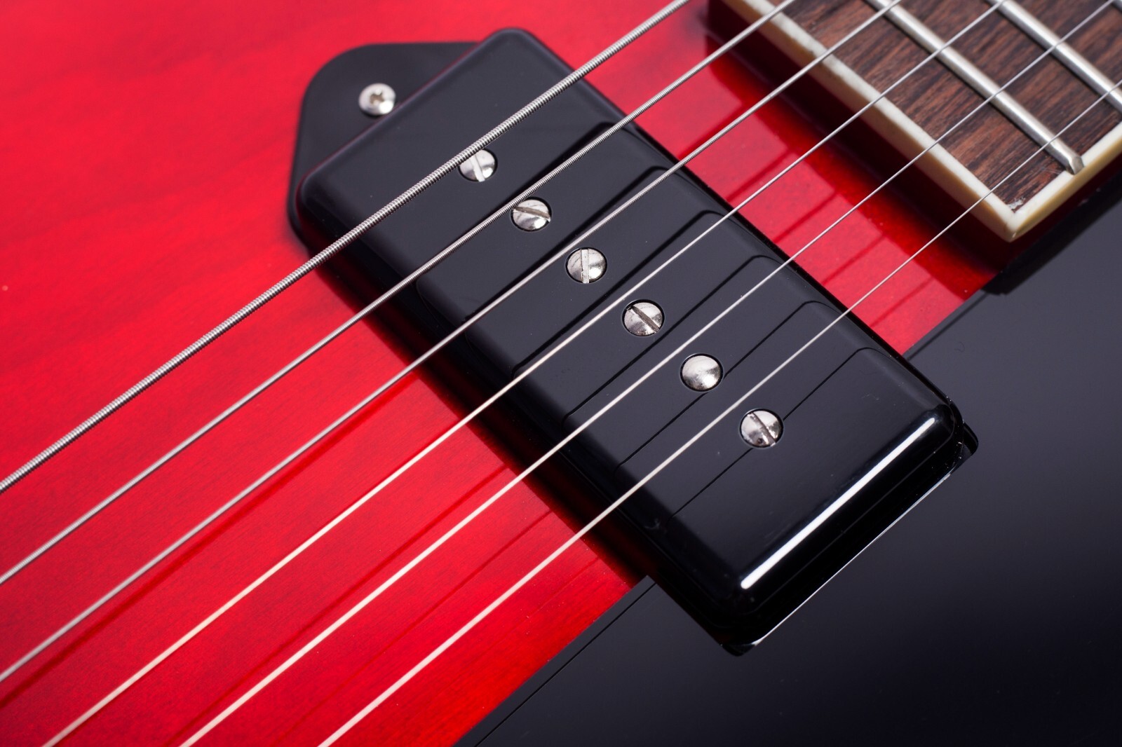 Grote Jazz Electric Guitar Semi-Hollow Body Chrome Hardware P90 pickup Red