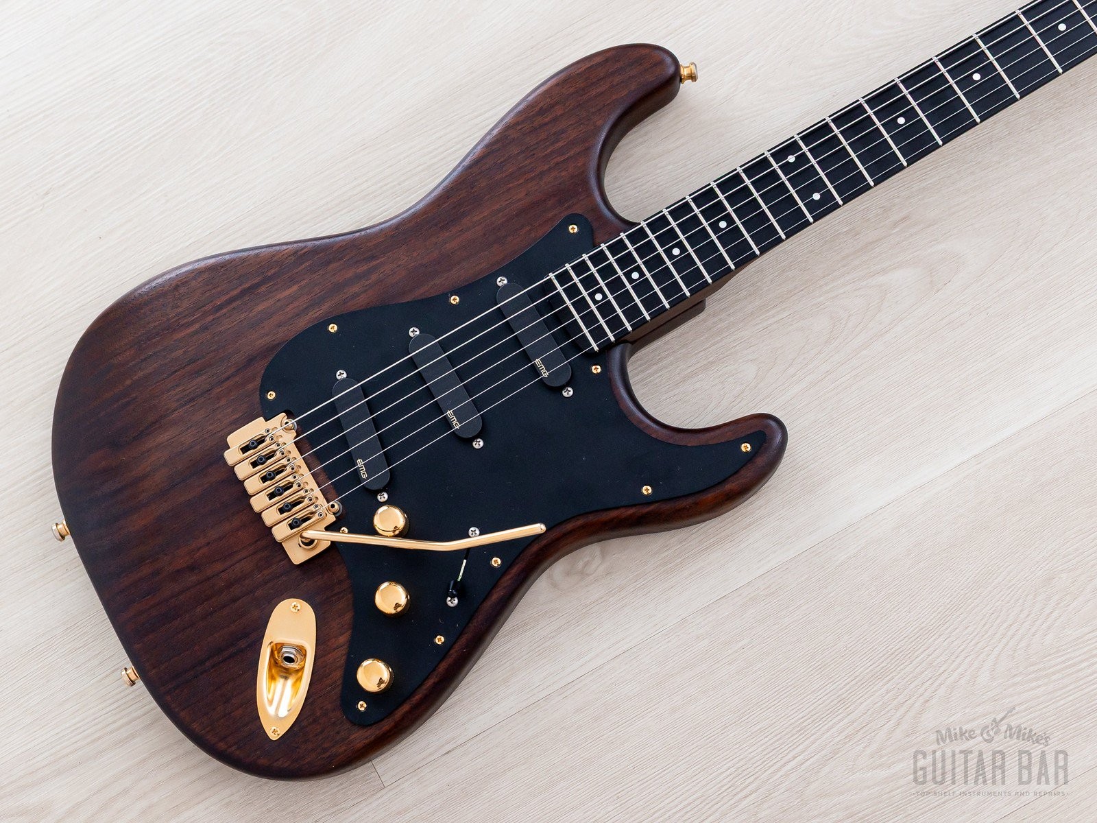 1990s Moon Custom Guitars Superstrat Mahogany S-Style w/ EMG & Case, Japan