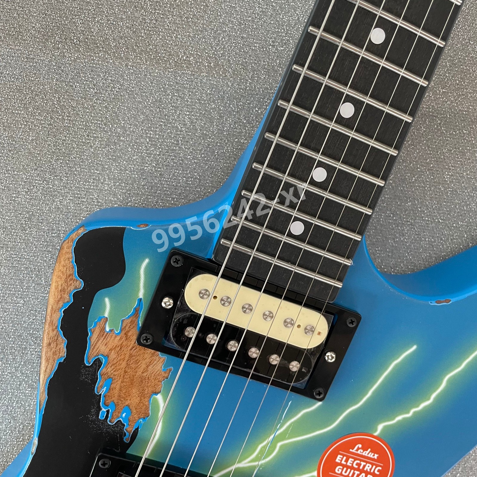 Vintage Dimebag Darrell Rebel HH Pickup FR Bridge Rosewood Freteboard Blue
