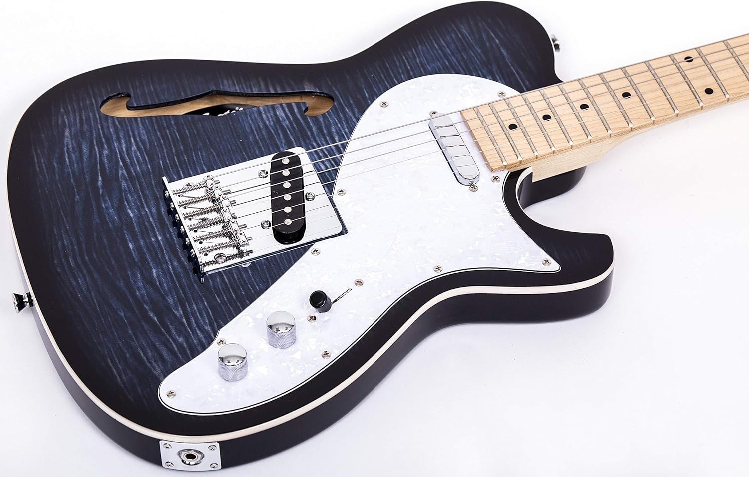 Semi-Hollow Body Electric Guitar Maple Neck F-Hole Design#