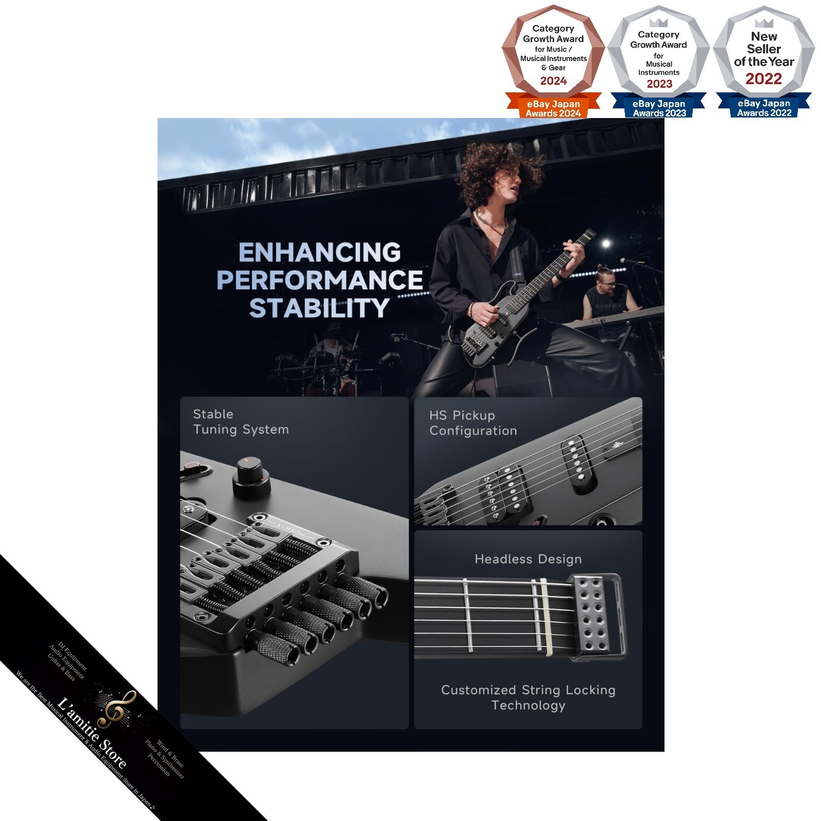 Donner HUSH X Electric Guitar Kit – Featherlight Travel Guitar with Easy
