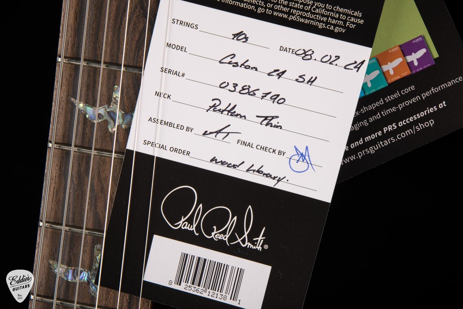 2024 – PRS Eddie’s Guitars Wood Library Custom 24 Semi-Hollow Korina/Ziricote –