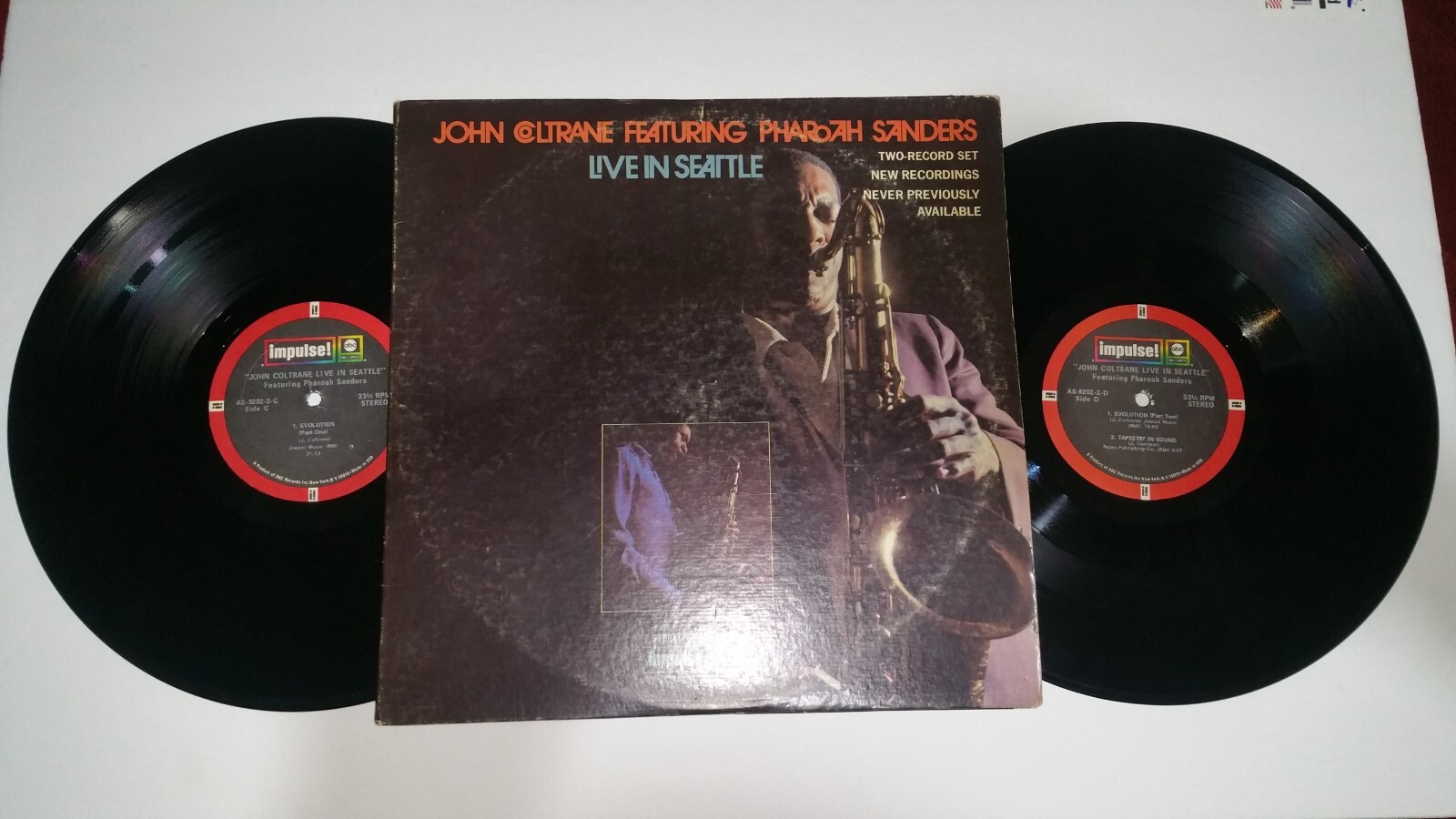 JOHN COLTRANE PHAROAH SANDERS Live In Seattle 2x LP 1971 IMPULSE! AS-9202-2 Jazz