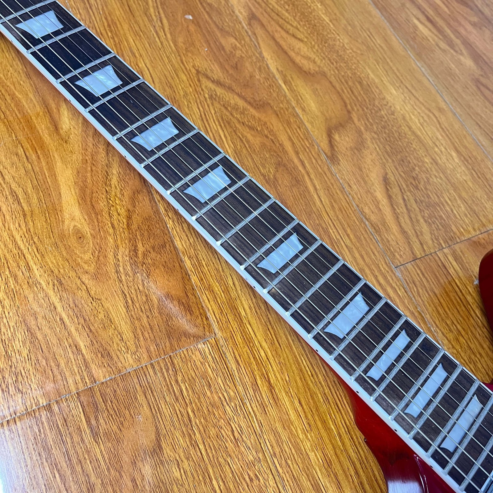 Vintage Fire Bird Cherry Red Electric Guitar MINI HH Pickups 6Strings Ship US