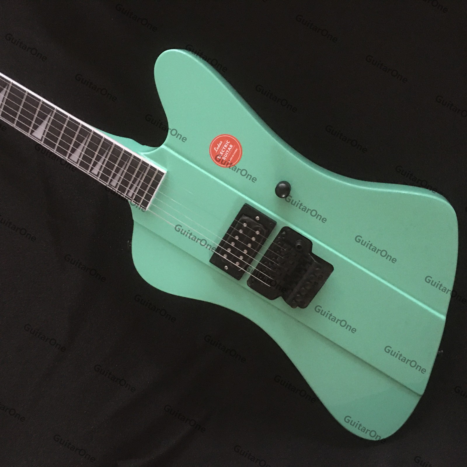Solid Electric Guitar Green Gloss Finish HH Pickups Open Tremolo Black Hardware