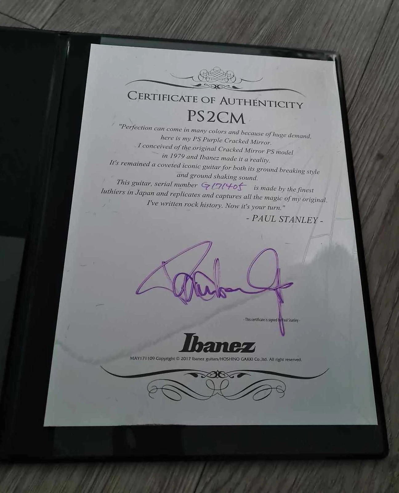 Ibanez Iceman Paul Stanley PS2CM Purple Cracked Mirror Built by Sugi in Japan
