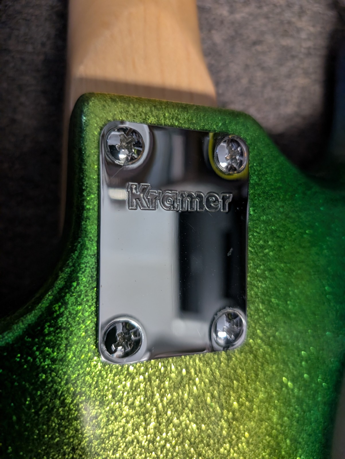 Kramer Baretta Special Electric Guitar Blue/Green Sparkle w Trem Arm Gig Bag