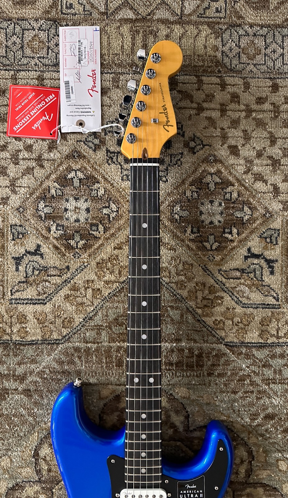 Fender American Ultra II Stratocaster in Noble Blue w/ Hard Case & Free Setup