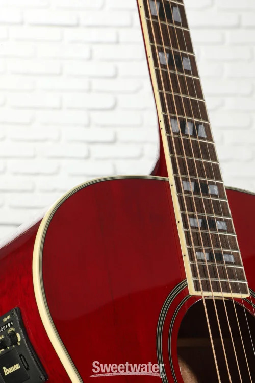 Ibanez AJ70M1E Artwood Jumbo Acoustic-electric Guitar – Wine Red