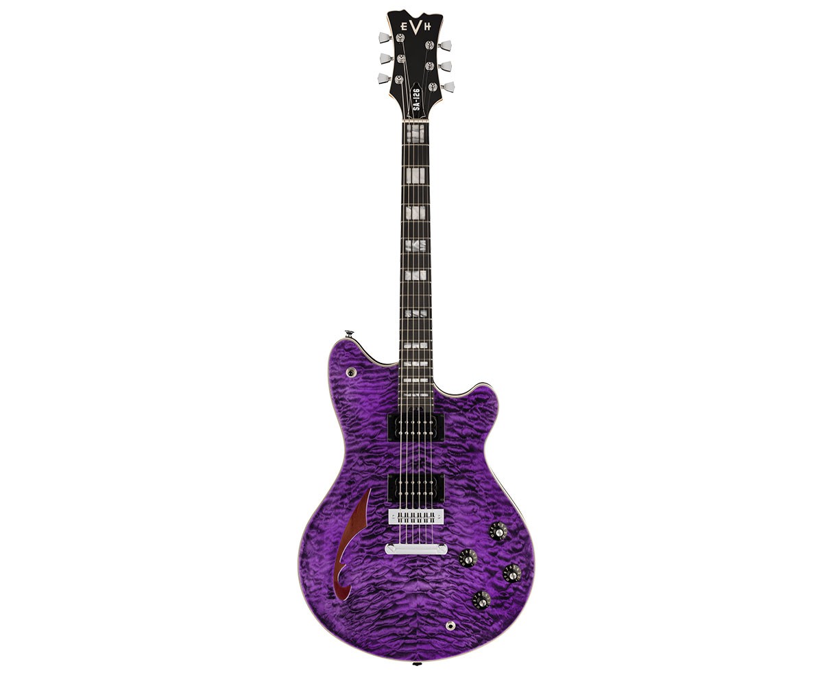 Used EVH SA-126 Special QM Semi-Hollow Guitar – Trans Purple