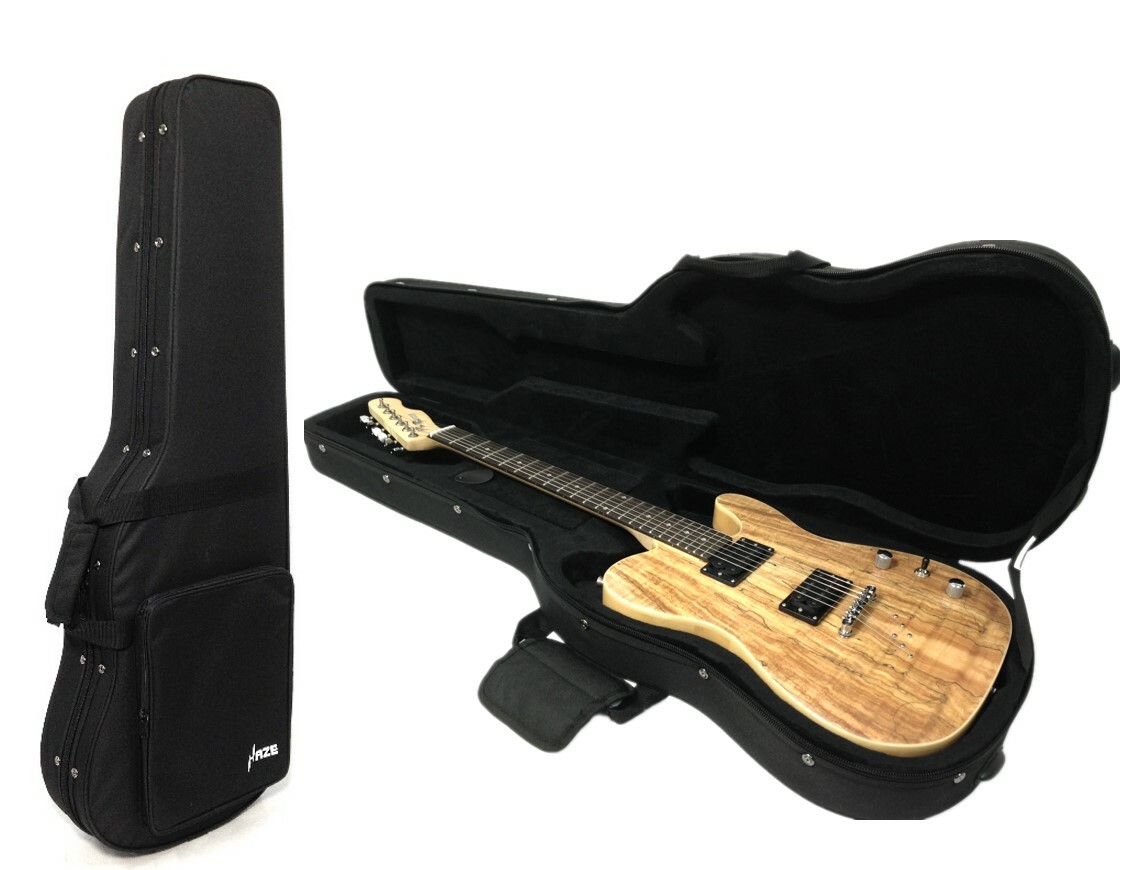 Haze 19210 Solid Basswood +Spalted Maple Veneer Electric Guitar+Deluxe Foam Case