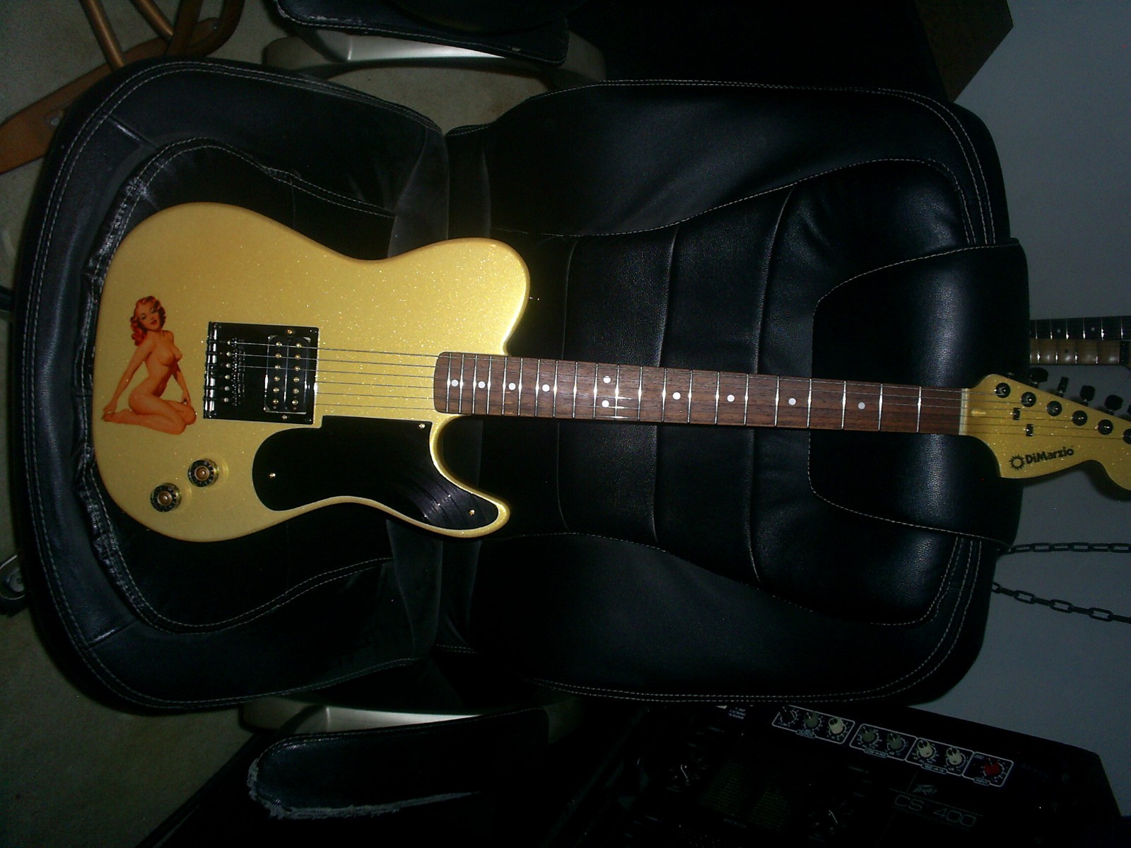 Gold Record Tele Electric Guitar Partscaster Used Squier Neck Other Parts New
