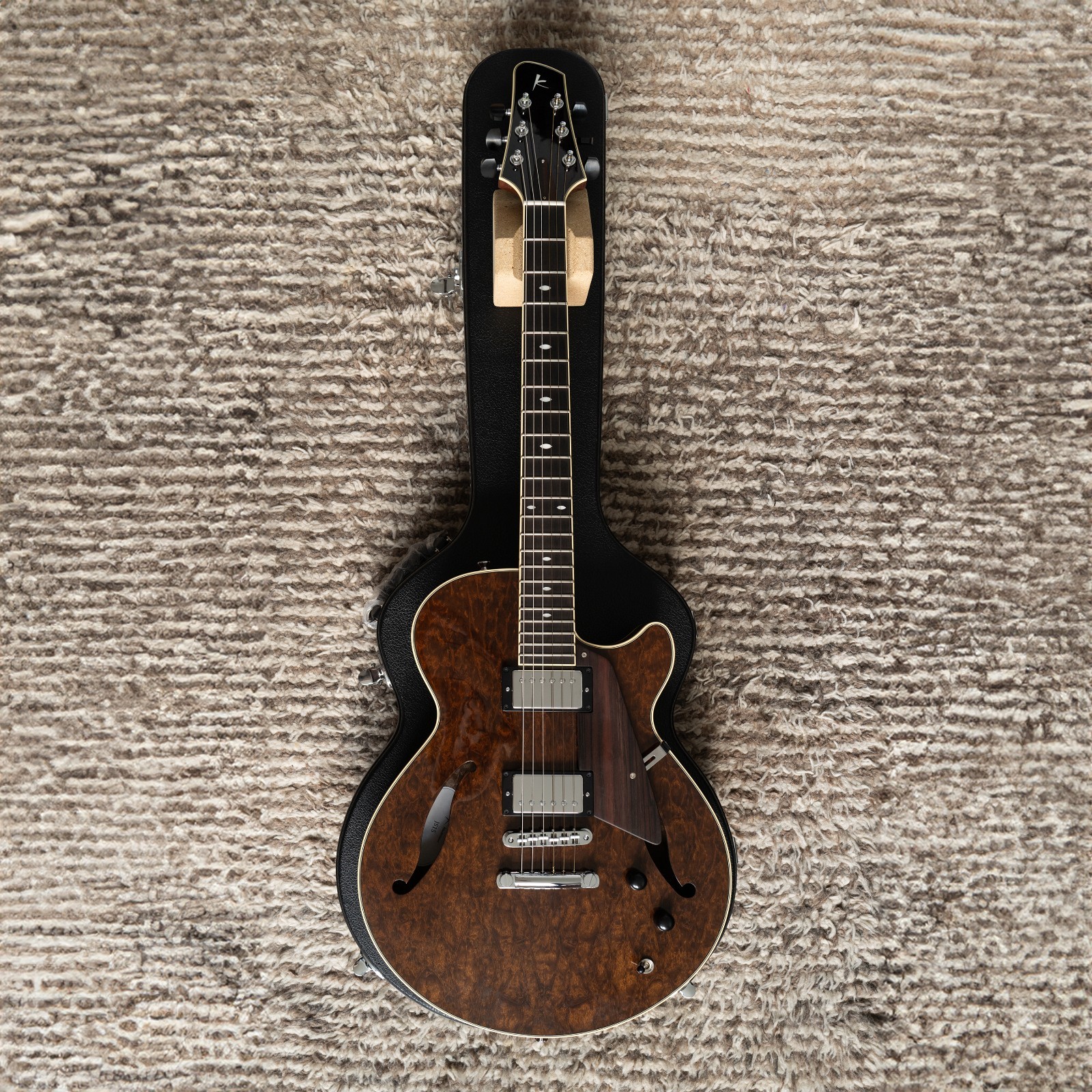 🤎 Kikuchi JS15 Semi-Hollow Guitar (Sadowsky) – Imbuia Burl (’25 Limited Model)