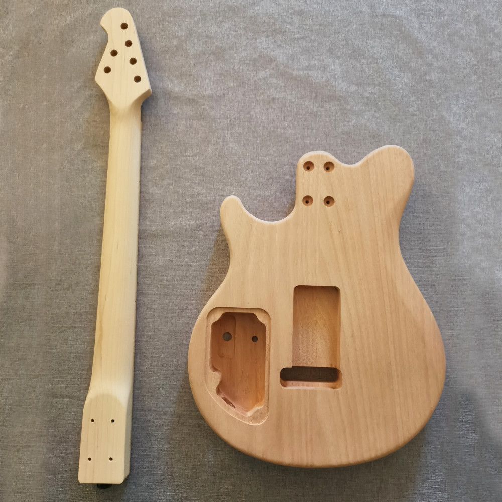 DIY Electric Guitar Kit Canadian Flamed Maple TopTremolo System bolt-on