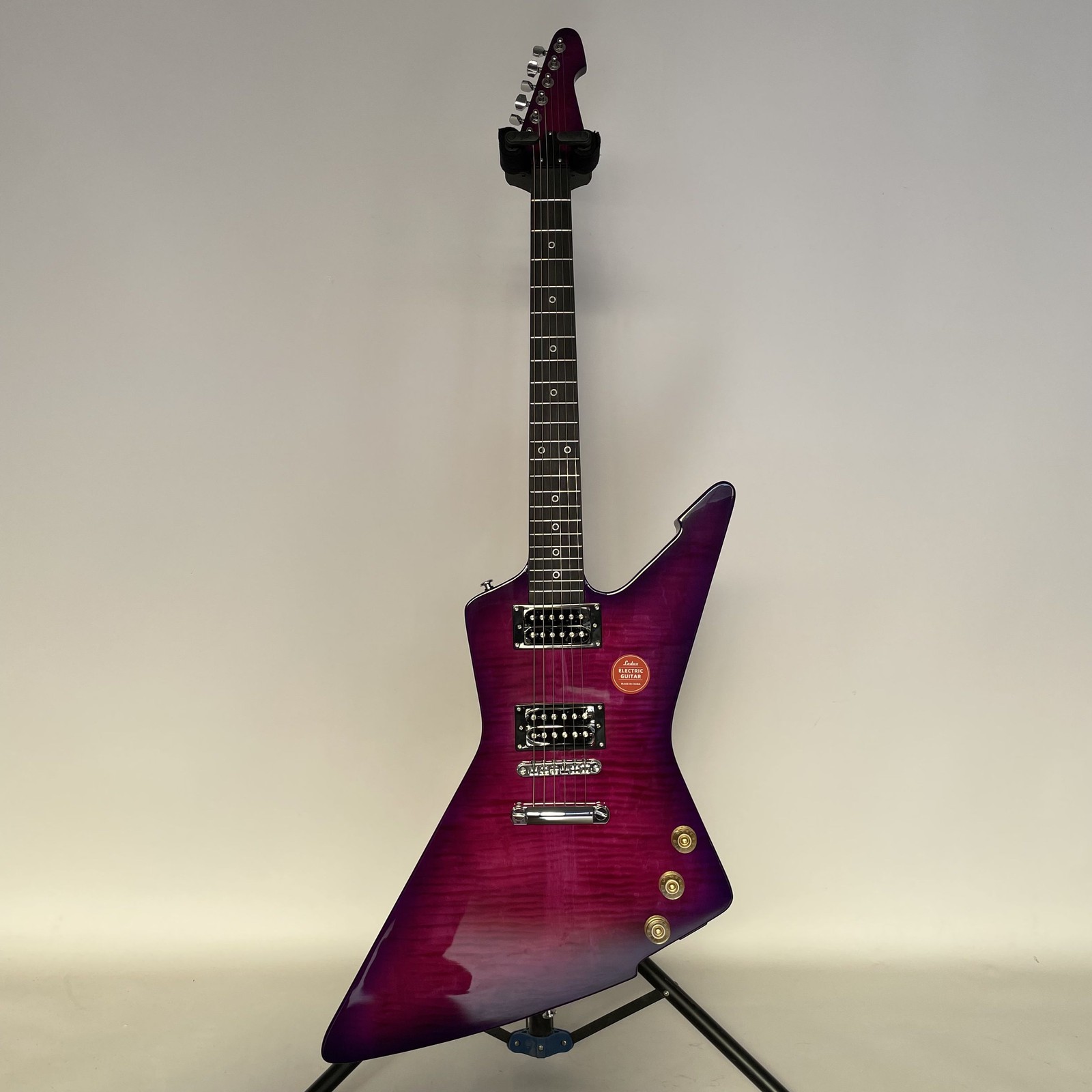 New Product EX 6 String Purple Electric Guitar Flamed Maple Top Chrome Part