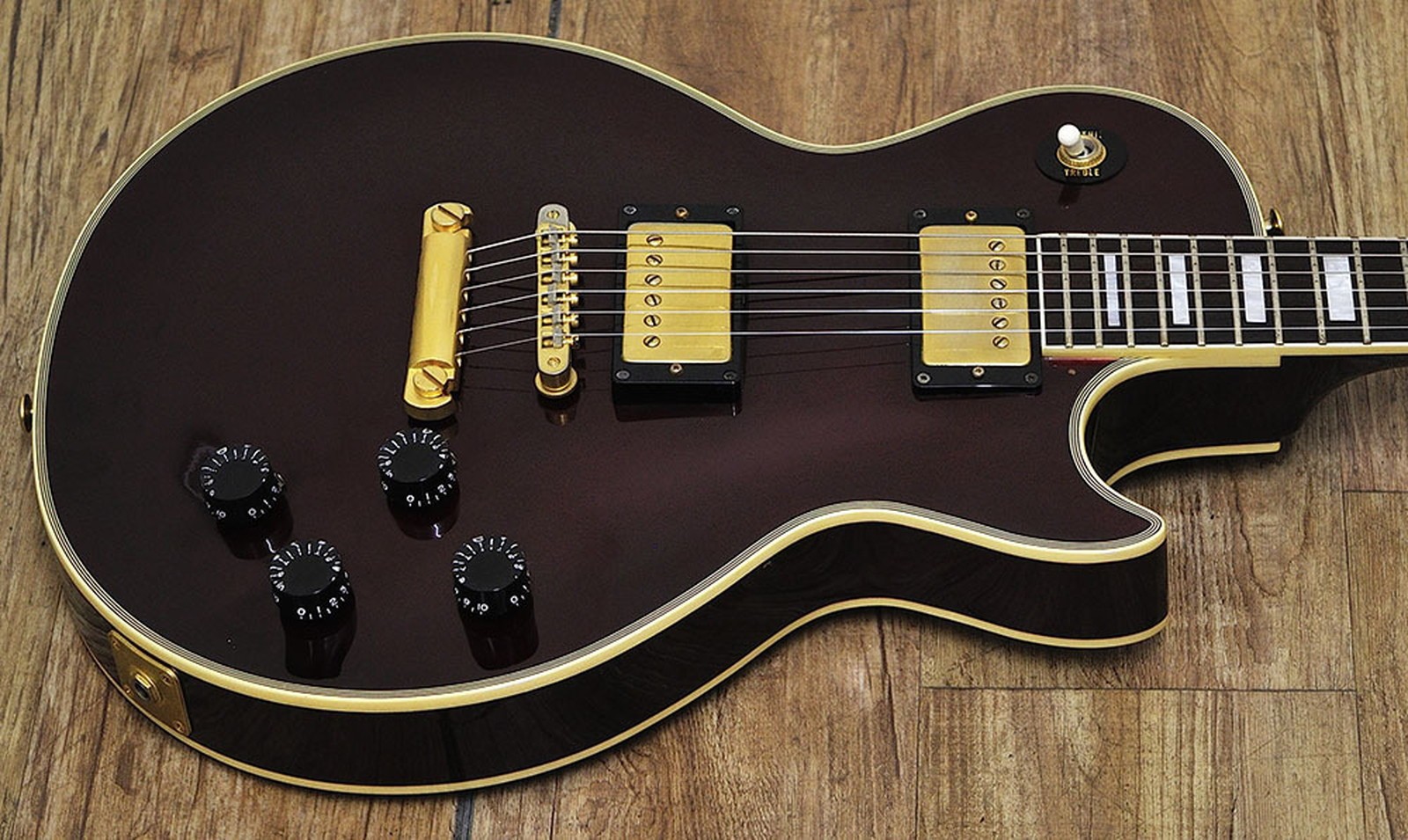 Orville LPC-75 Used 1990s Maple Top Mahogany Back Body Mahogany Neck Black