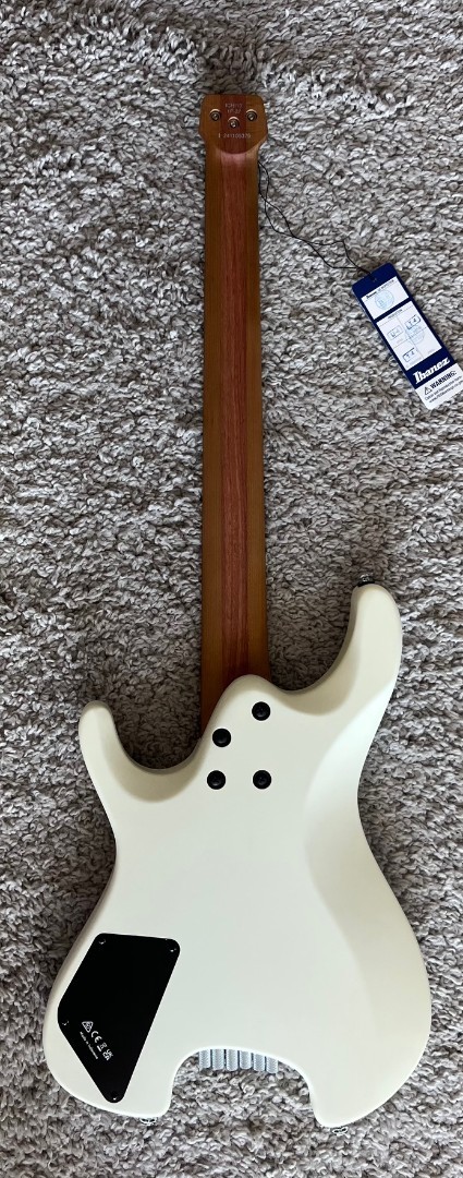 Ibanez ICHI10VWM Ichika Signature Headless Electric Guitar, Vintage White Matte