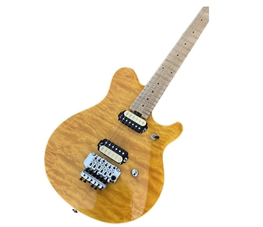 Custom 6-string electric guitar olp guitar. Large water ripple maple veneer